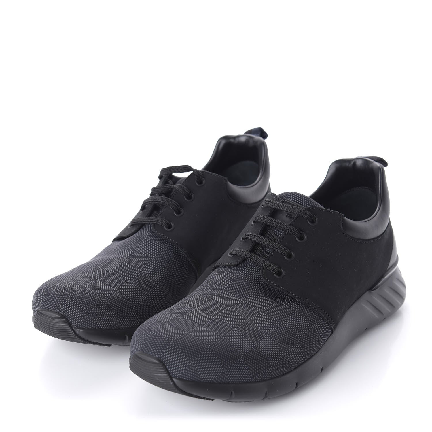 Louis Vuitton Calfskin Damier Fastlane Low Sneakers 10 Black 3 of 8