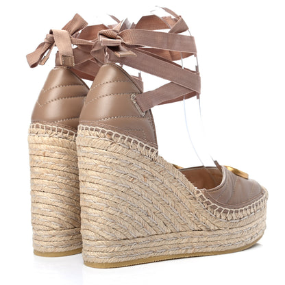 Gucci Nappa Matelasse GG Marmont Ankle Wrap Platform 35/120mm Espadrille Wedges 35.5 Porcelain Rose 4 of 8