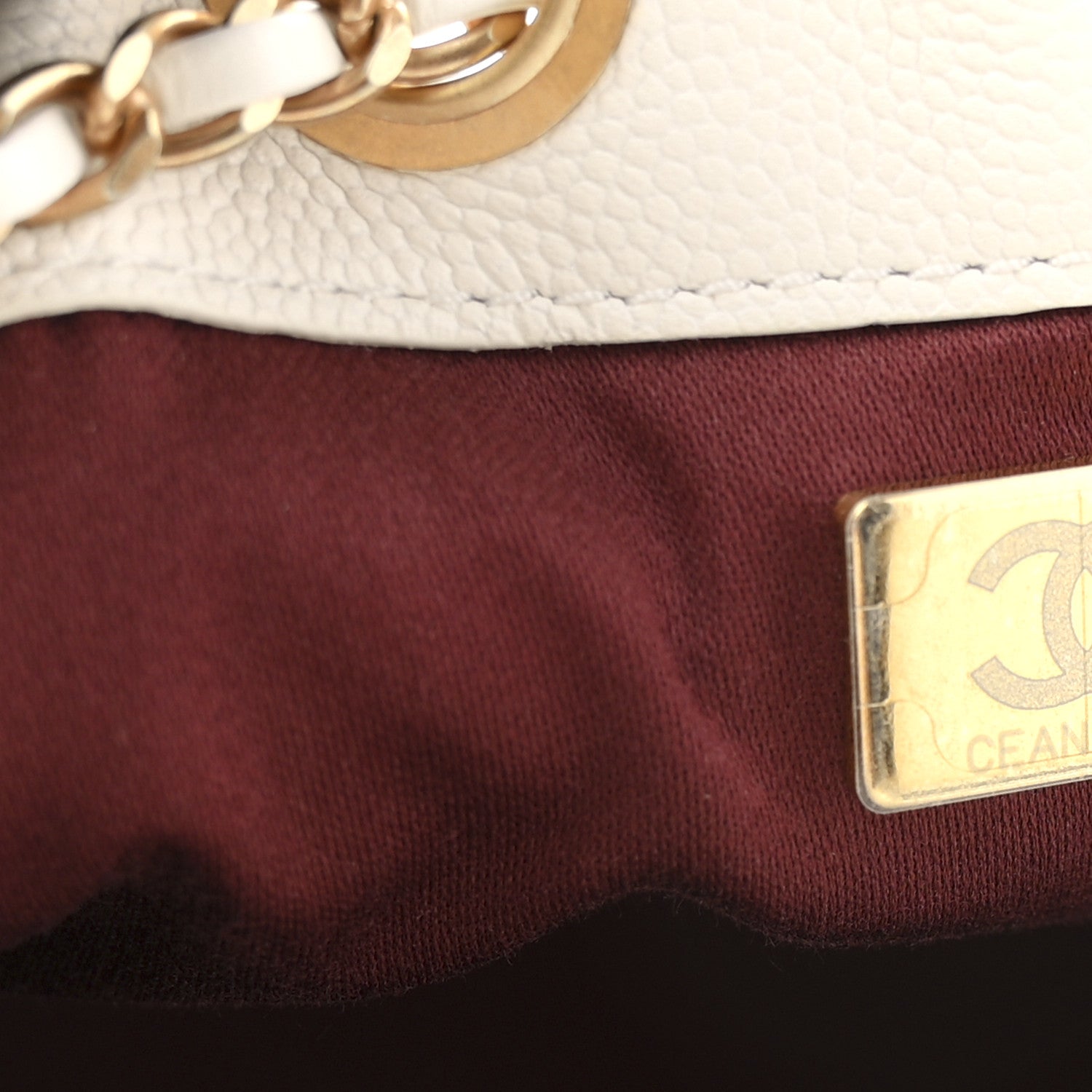 Chanel Caviar Quilted Mini Chanel 25 Handbag White 7 of 10