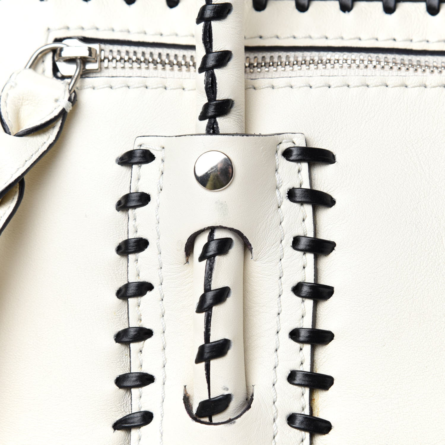 Alexander McQueen Calfskin Whipstitch Folk Tote White 12 of 22