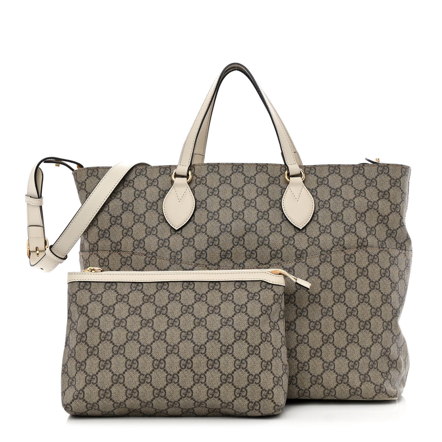 Soft GG Supreme Monogram Diaper Bag White