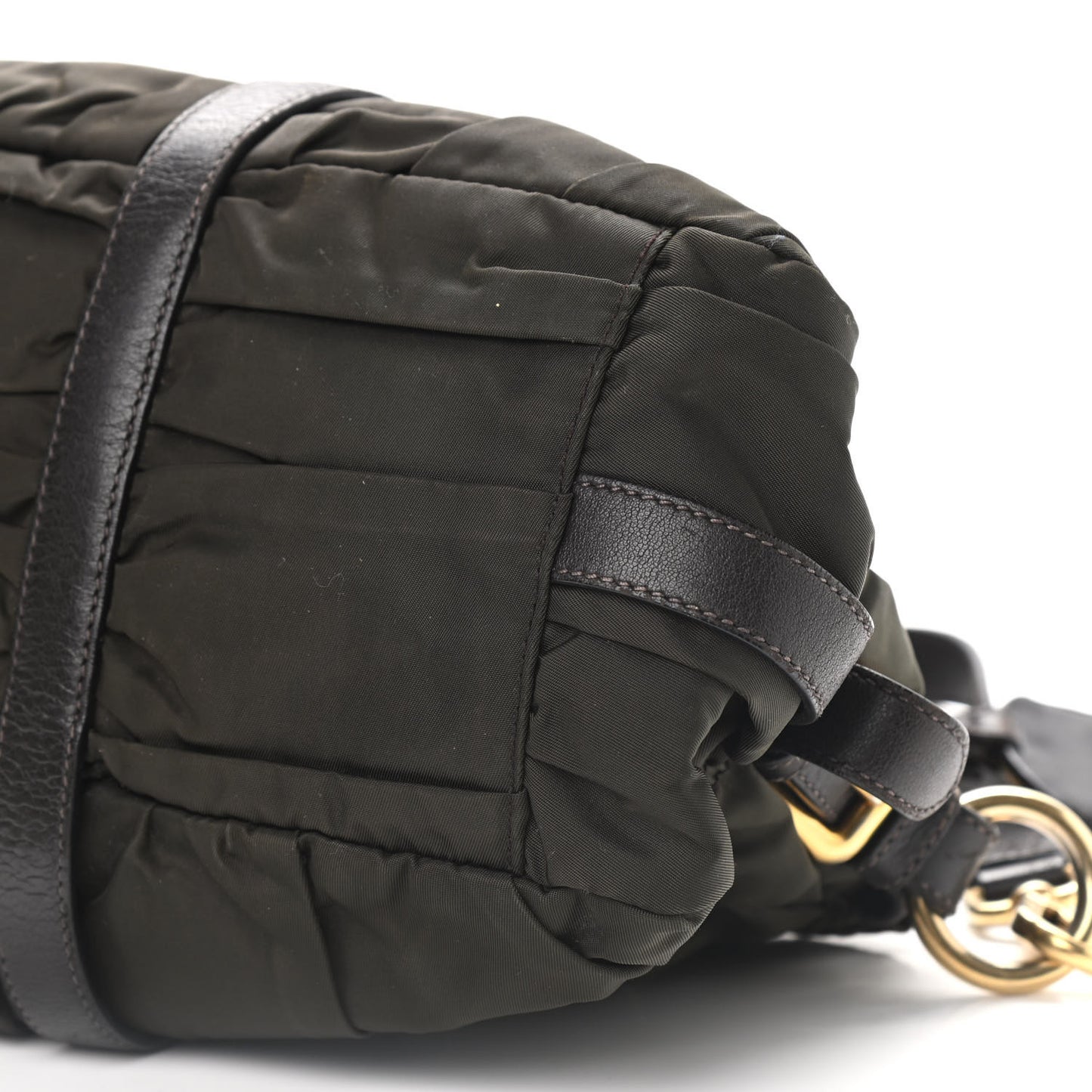 Tessuto Nylon Gaufre Shopping Satchel Fumo