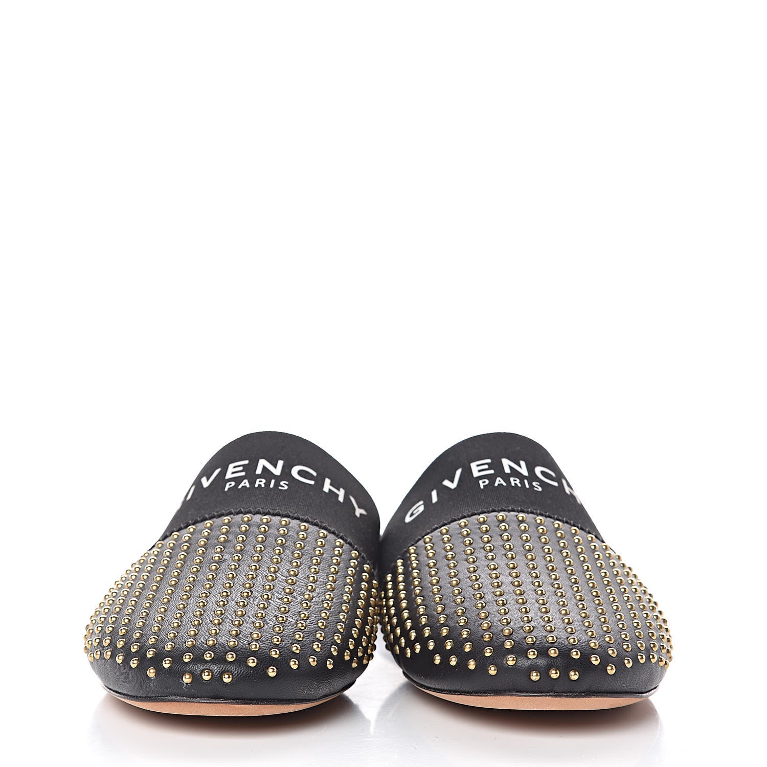 Givenchy Calfskin Studded Bedford Logo Mule Slides 36.5 Black 2 of 9