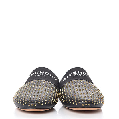 Givenchy Calfskin Studded Bedford Logo Mule Slides 36.5 Black 2 of 9