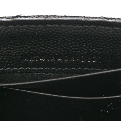 Saint Laurent Grain De Poudre Matelasse Chevron Small Monogram Envelope Wallet Black 7 of 8