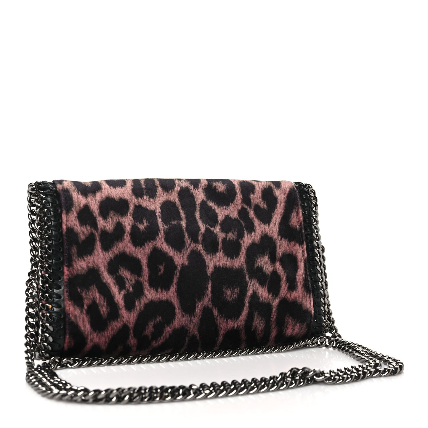 Velvet Leopard Falabella Crossbody Pink Black