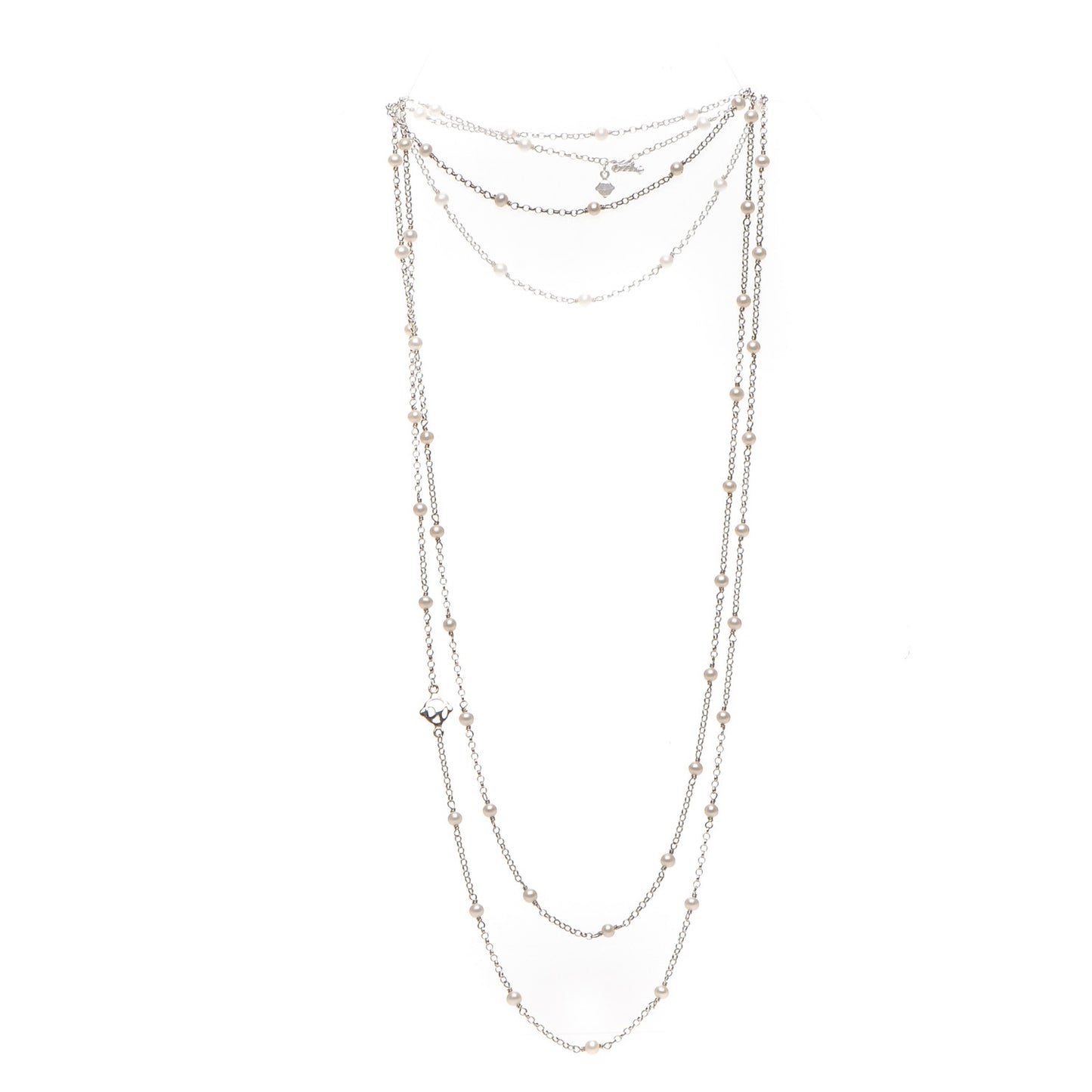 Sterling Silver Pearl 3.5mm Chain Necklace