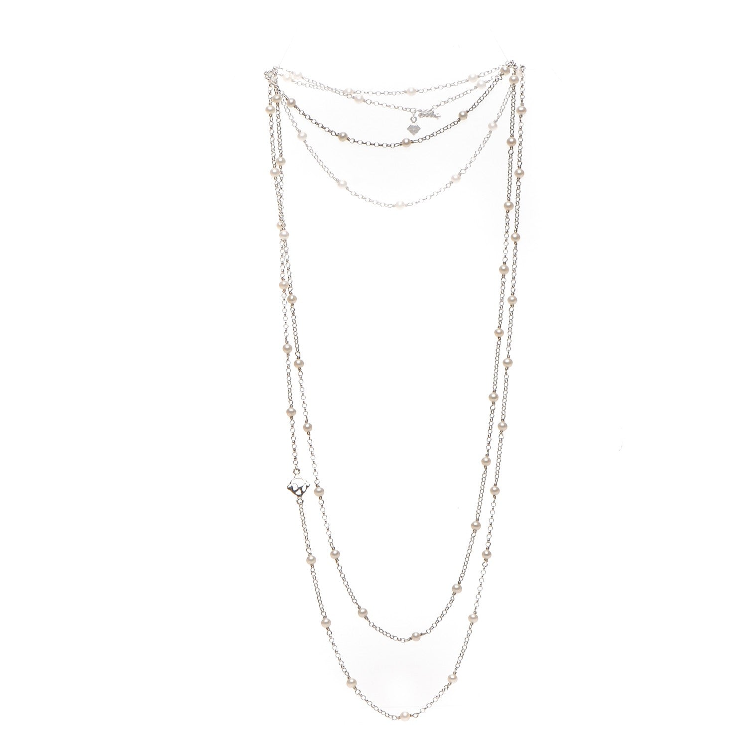 David Yurman Sterling Silver Pearl 3.5mm Chain Necklace 4 of 6