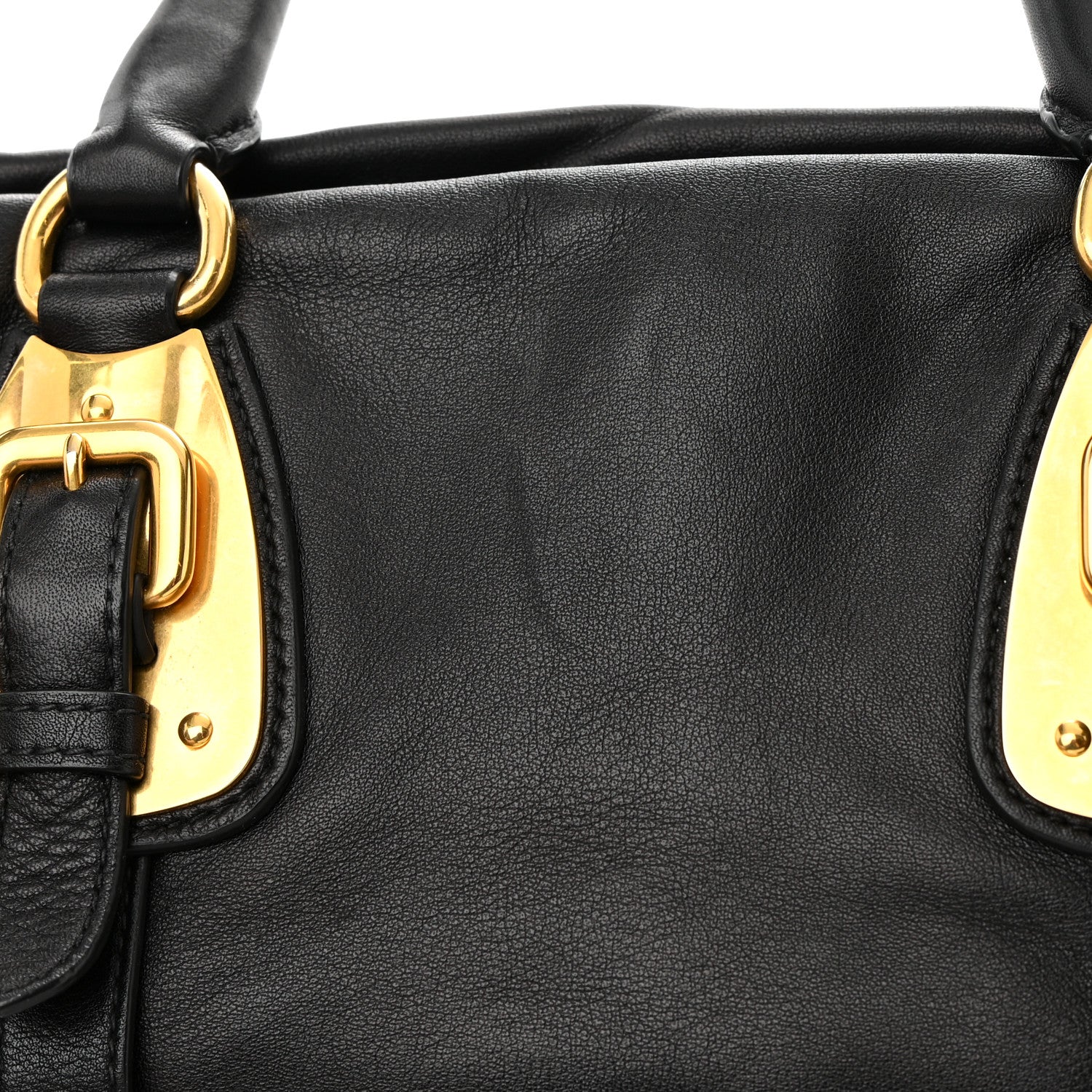 Prada Soft Calf Shopping Satchel Black 18 of 19