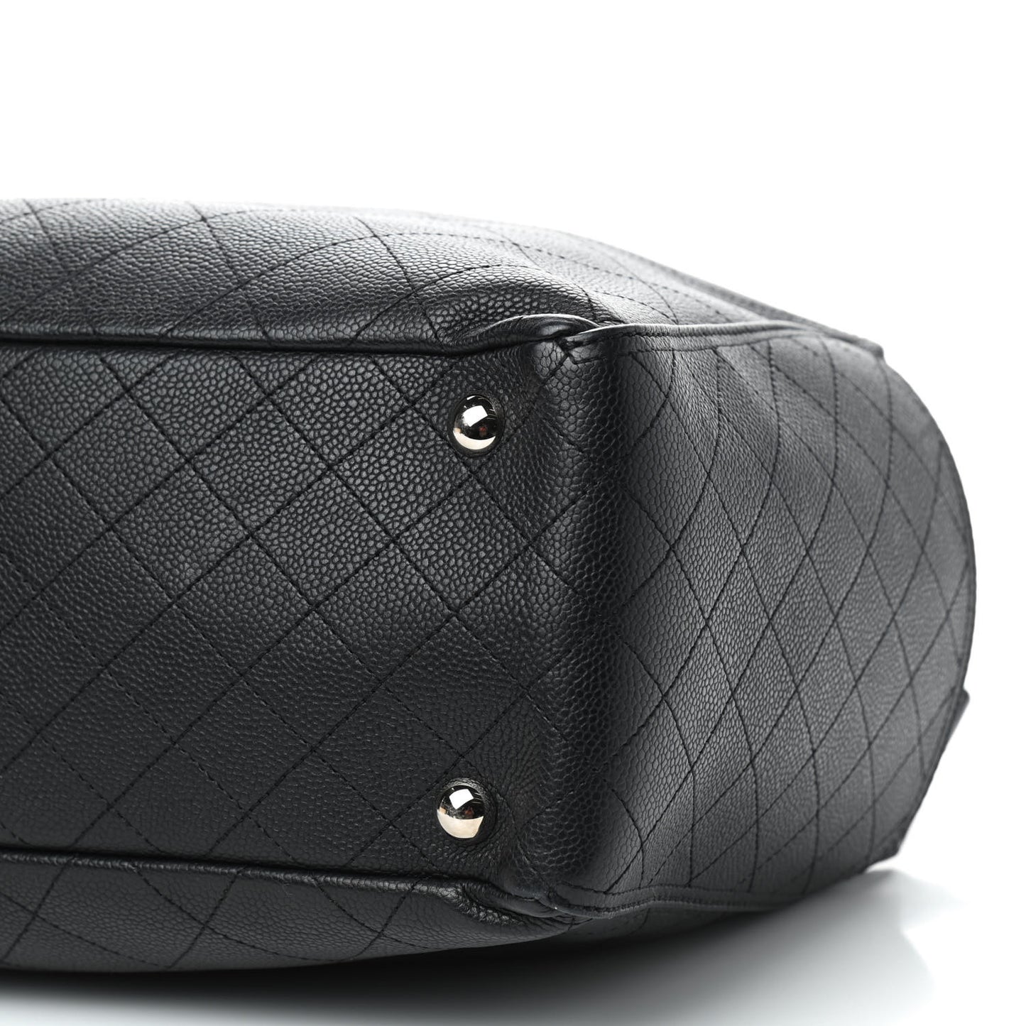 Grained Calfskin CC Pocket Tote Black