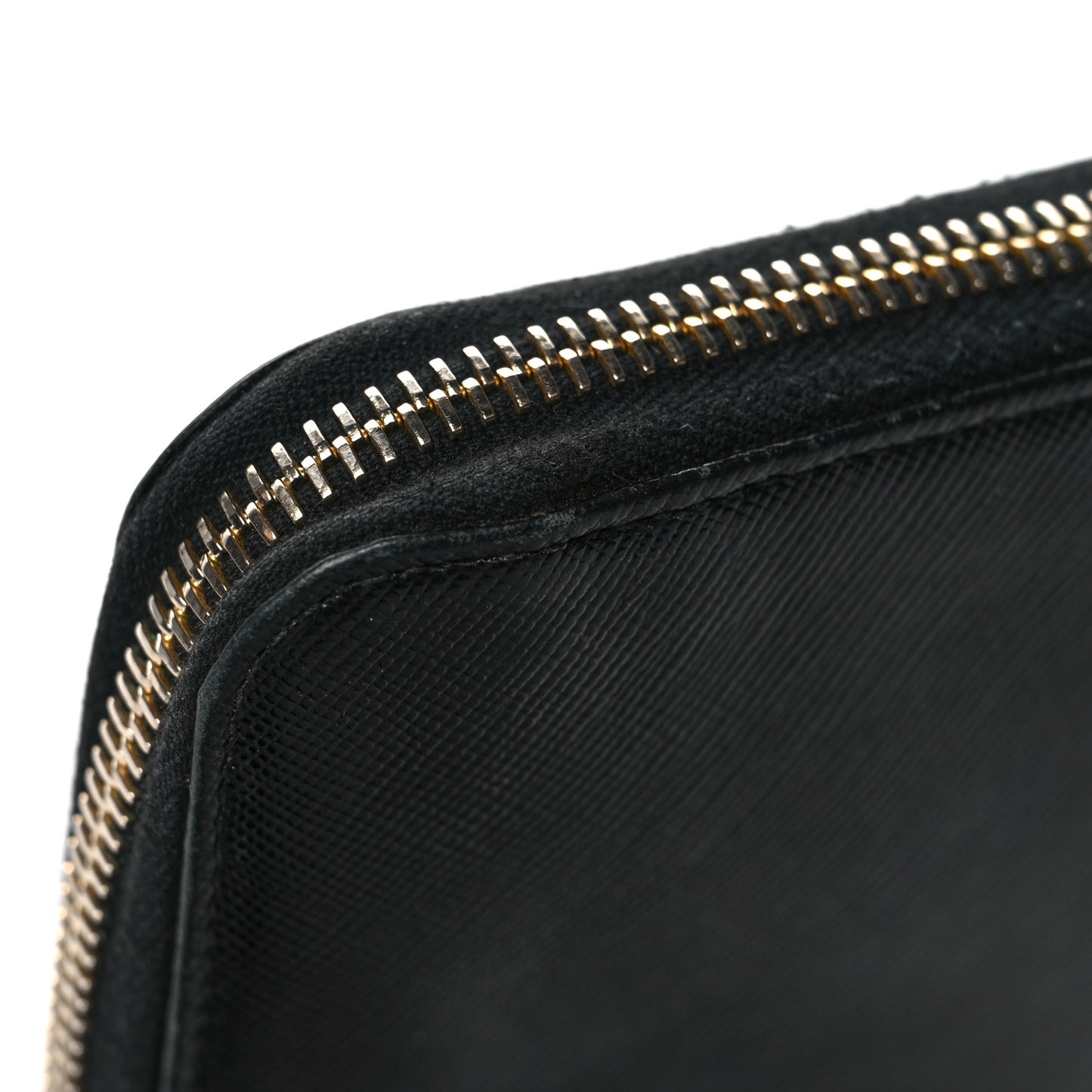 Saffiano Fiocco Bow Zip Around Wallet Black