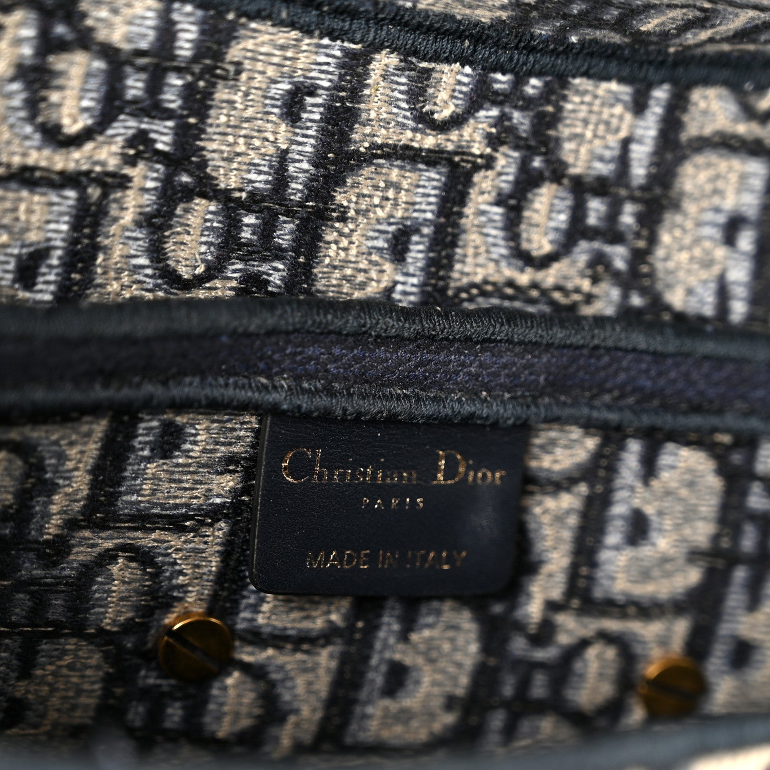 Christian Dior Oblique Embroidered Saddle Bag Blue 6 of 10