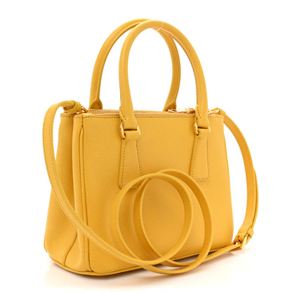 Prada Saffiano Lux Mini Galleria Double Zip Tote Soleil 3 of 13