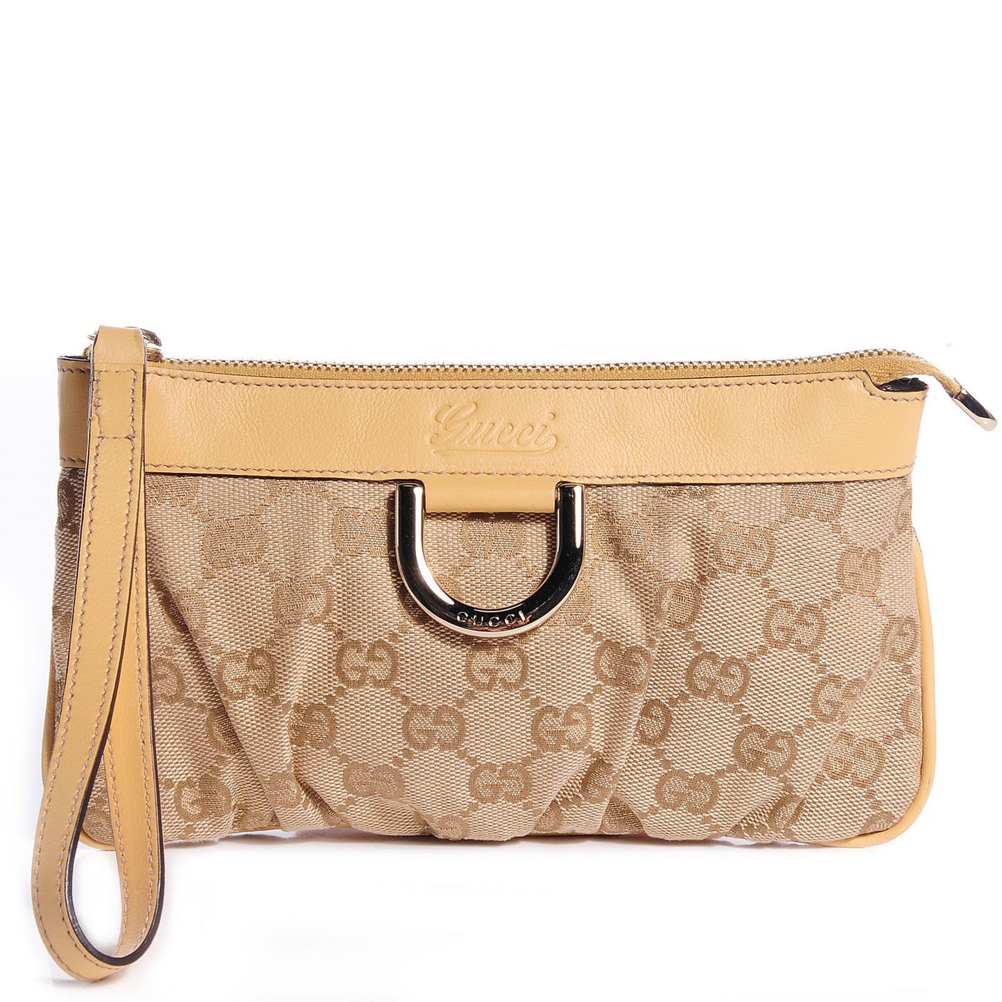 Monogram D Ring Wristlet Yellow