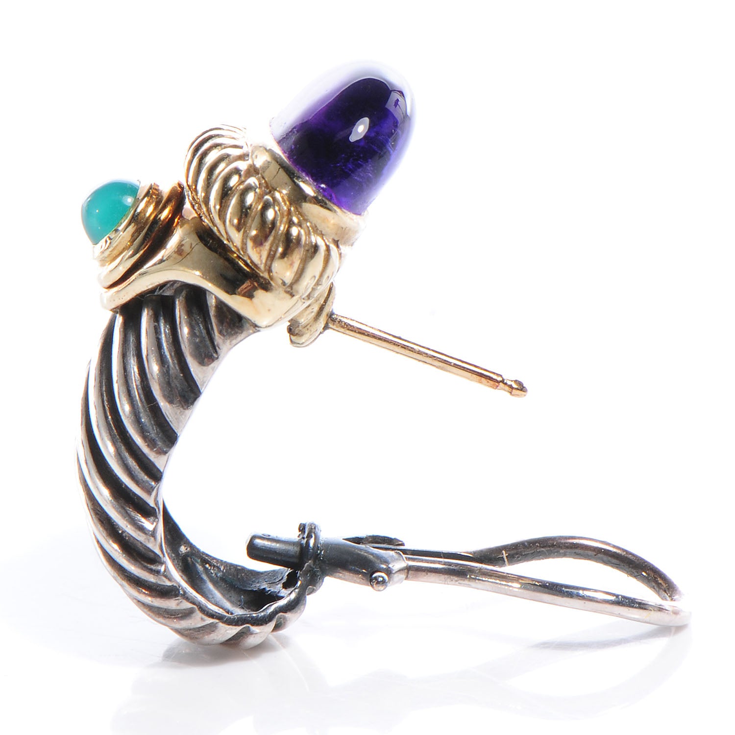 David Yurman 14k Gold and Sterling Silver Shrimp Earrings 3 of 5