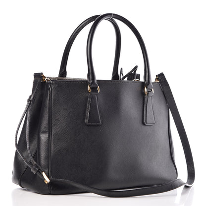 Prada Saffiano Small Galleria Double Zip Tote Black 3 of 16