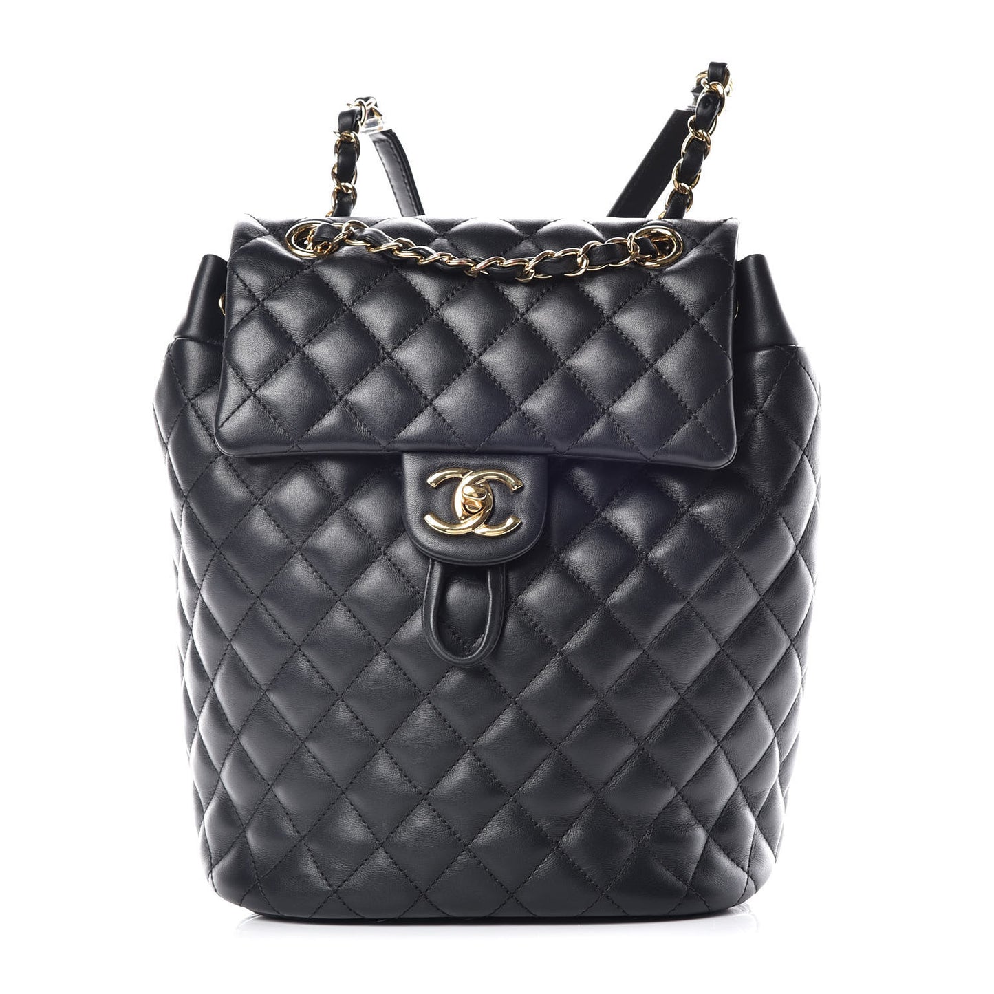 Lambskin Quilted Small Urban Spirit Backpack Black