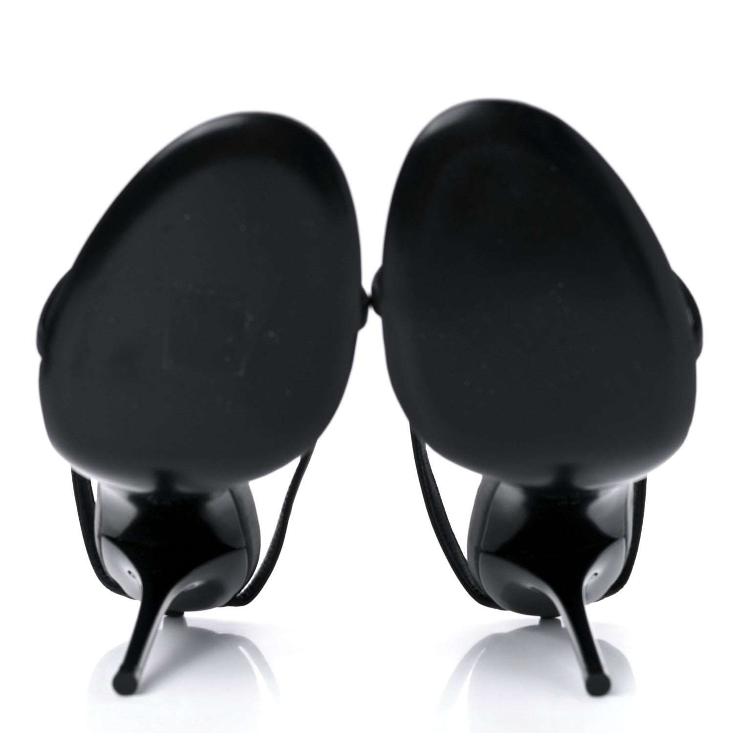 Saint Laurent Sheepskin Cassandra Bamboo Logo 110 Ankle Strap Sandals 36 Black 5 of 7