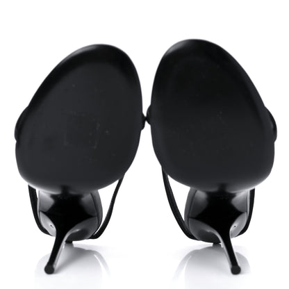 Saint Laurent Sheepskin Cassandra Bamboo Logo 110 Ankle Strap Sandals 36 Black 5 of 7