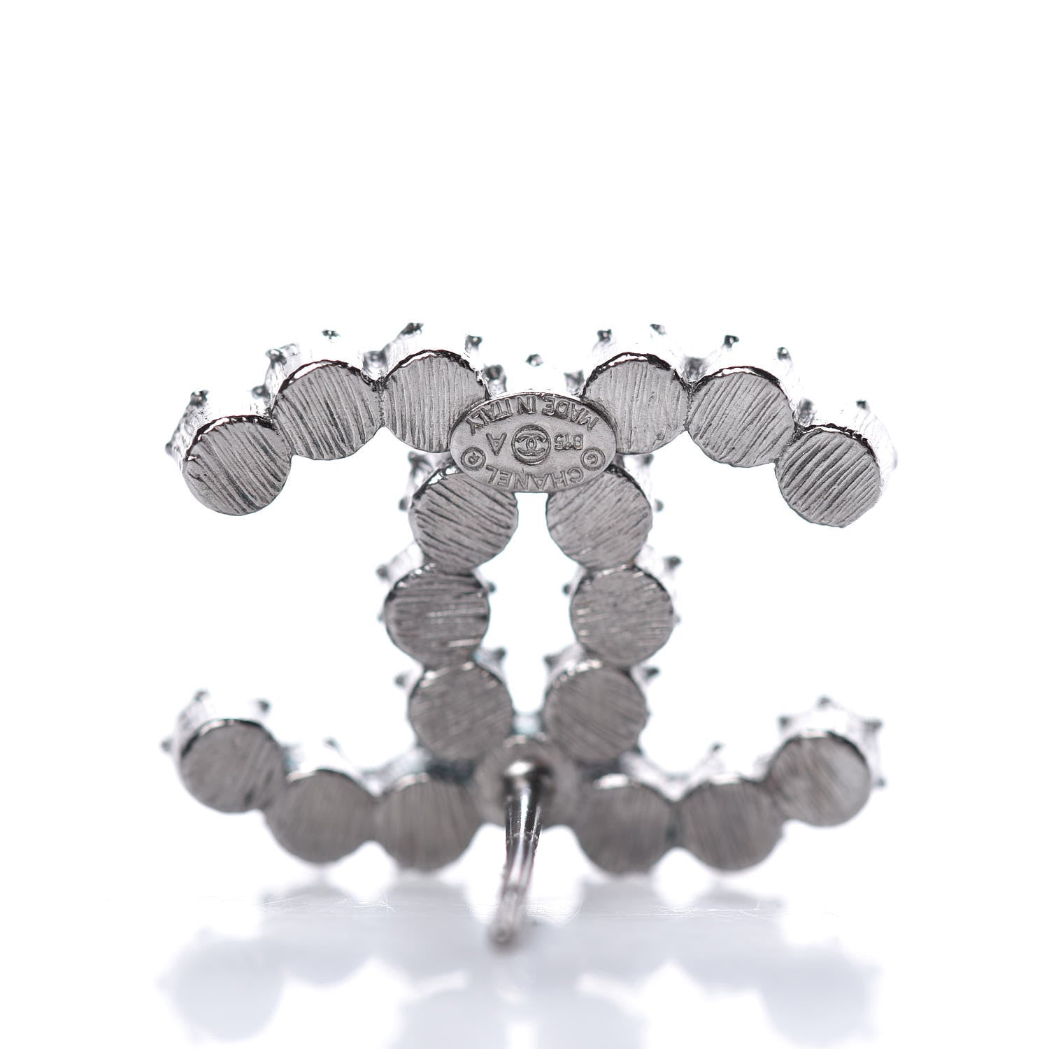 Chanel Crystal CC Earrings Silver 3 of 6