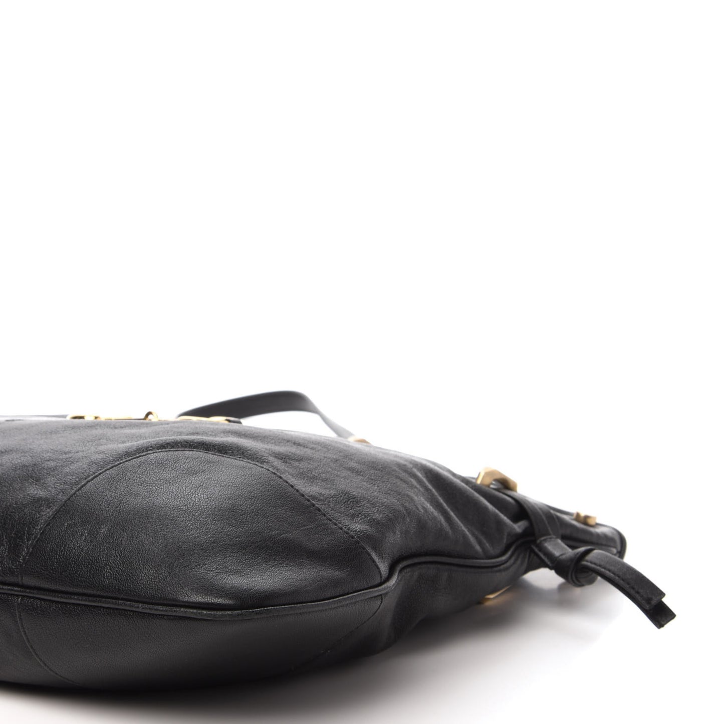 Sakai Calfskin Horsebit 1955 Cinch Top Messenger Bag Black