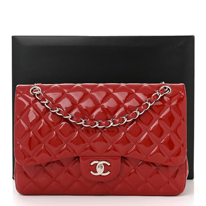 Chanel Patent Quilted Jumbo Double Flap Red 12 of 12