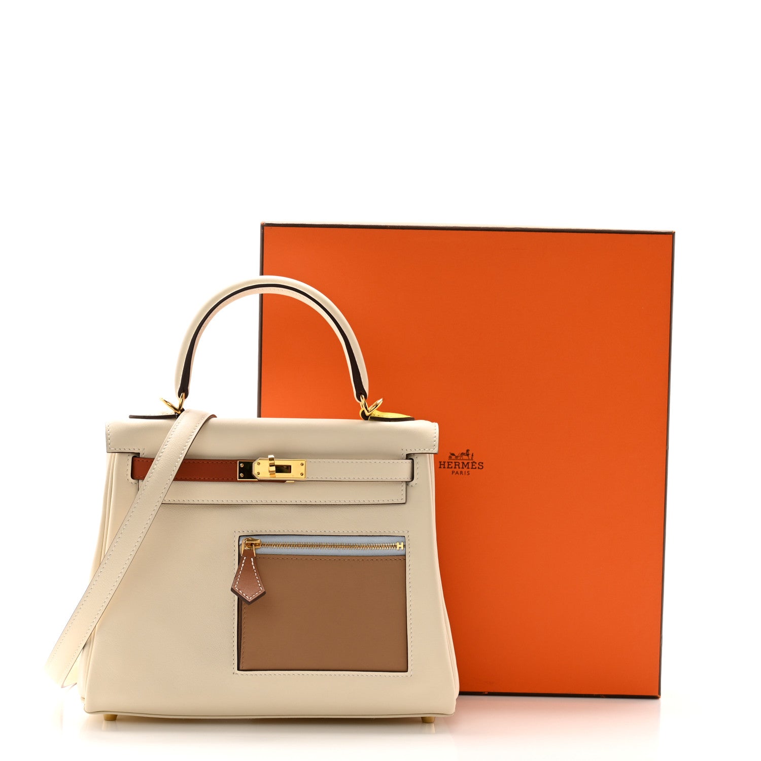 Hermes Swift Colormatic Kelly Retourne 25 Nata Chai Cuivre Lime Mauve Sylvestre Bleu Brume 11 of 11