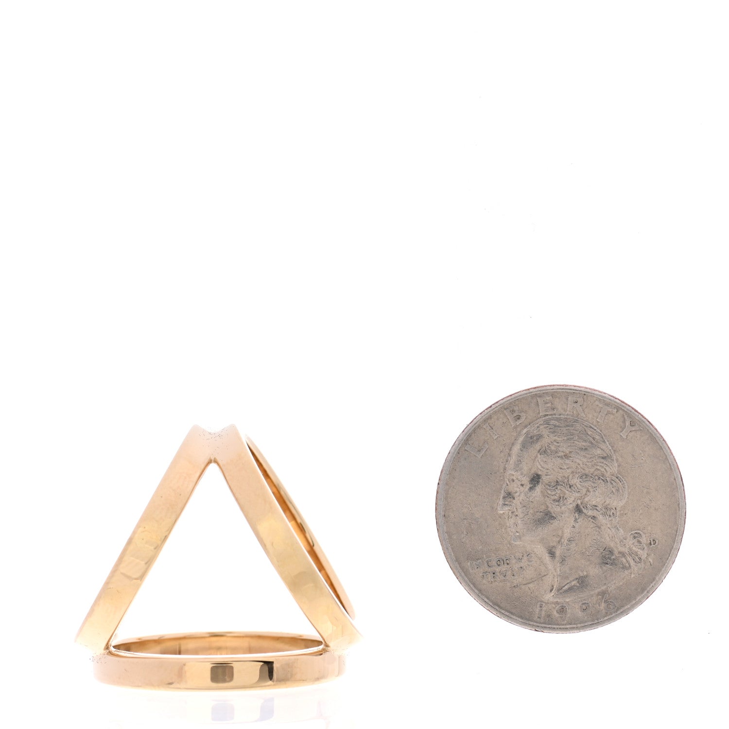 Hermes Permabrass Rose Gold Plated Trio Scarf Ring 2 of 5
