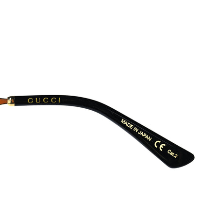 Gucci Metal Round Frame GG0595S Sunglasses Gold Black 5 of 7
