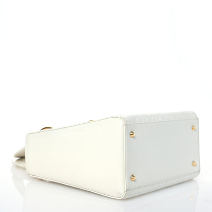 Christian Dior Glazed Calfskin Cannage Medium Lady Dior White 4 of 23