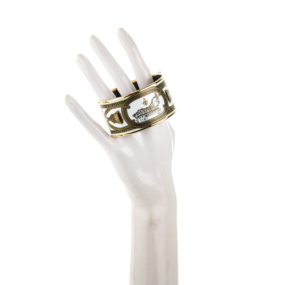 Hermes Enamel Printed Grand Apparat Extra Wide Bracelet 62 White 2 of 5