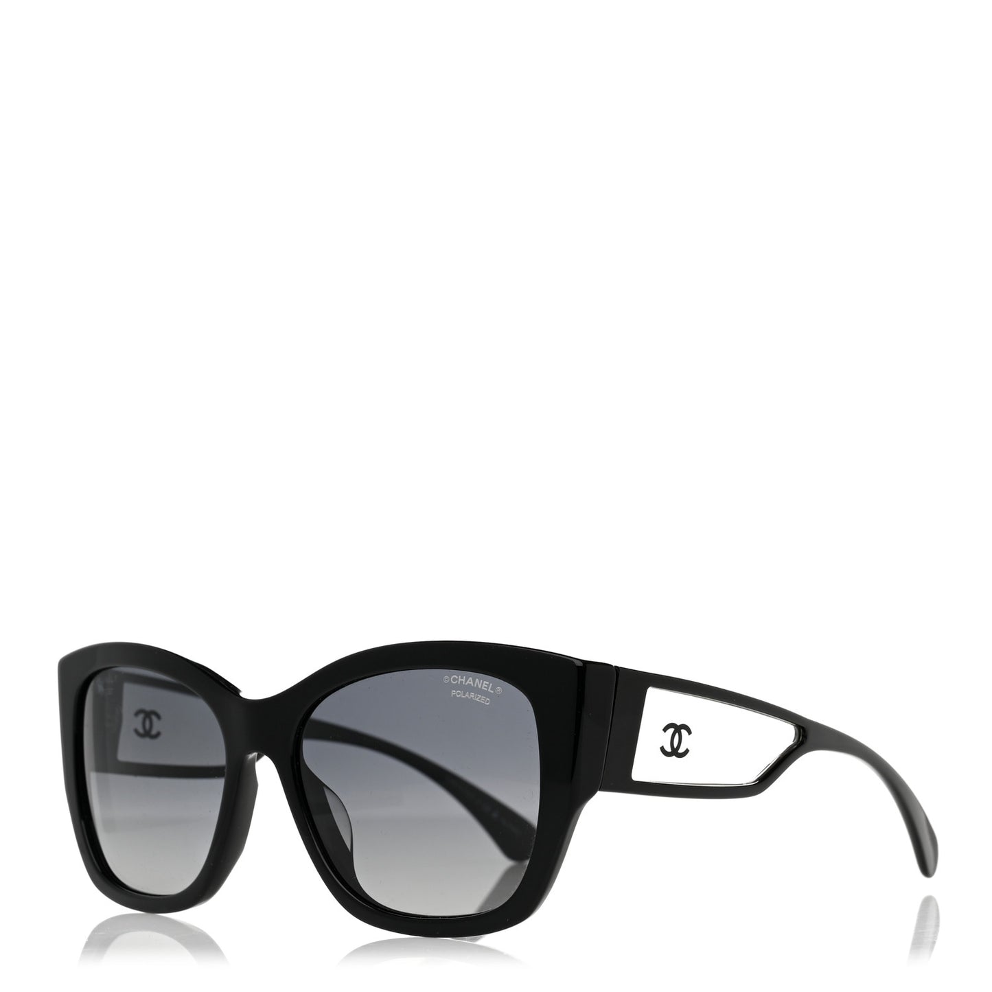 Acetate Polarized Butterfly Signature CC Sunglasses 5429-A Black