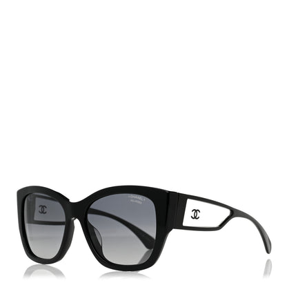Chanel Acetate Polarized Butterfly Signature CC Sunglasses 5429-A Black 1 of 8