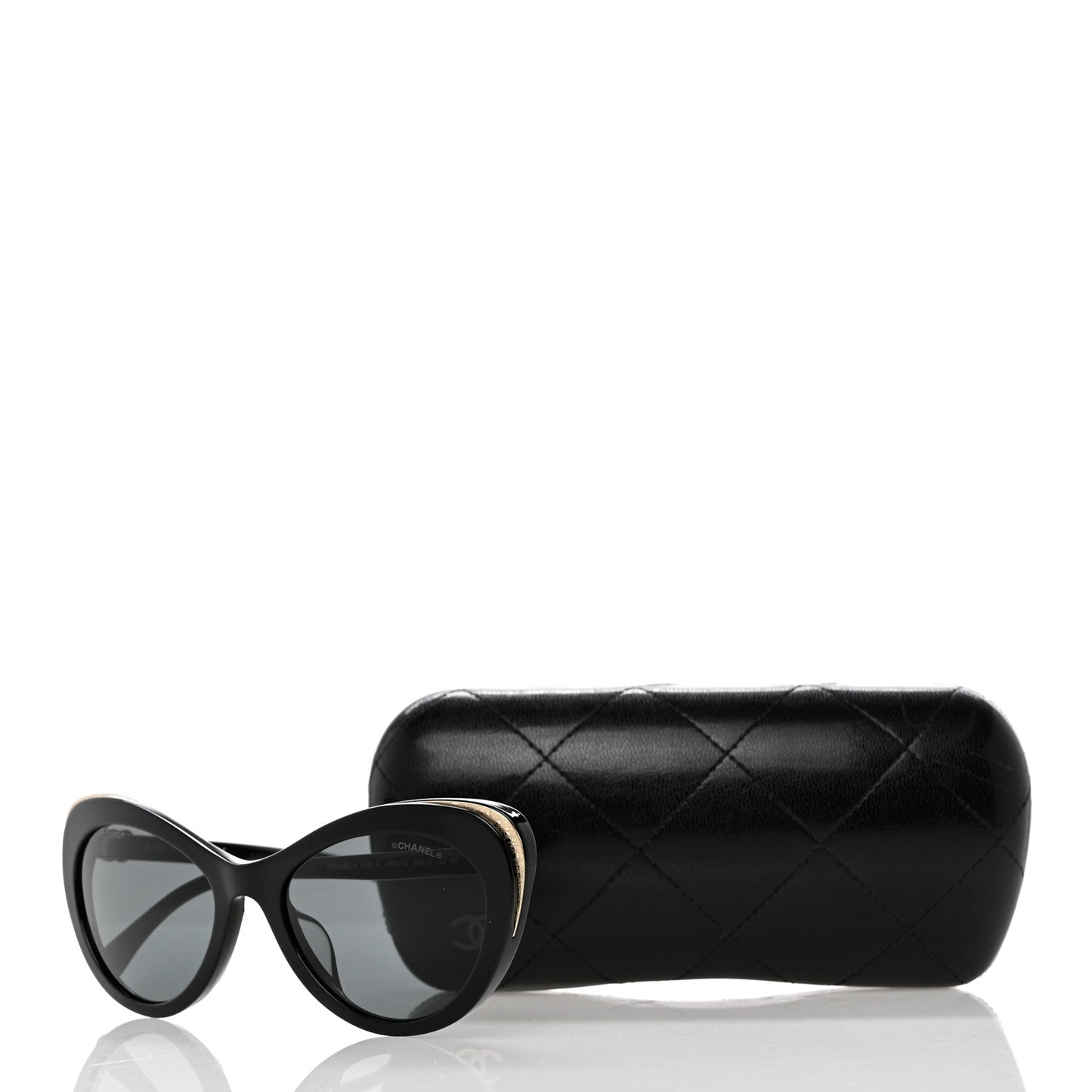 Acetate Cat Eye CC Sunglasses 5432-A Black