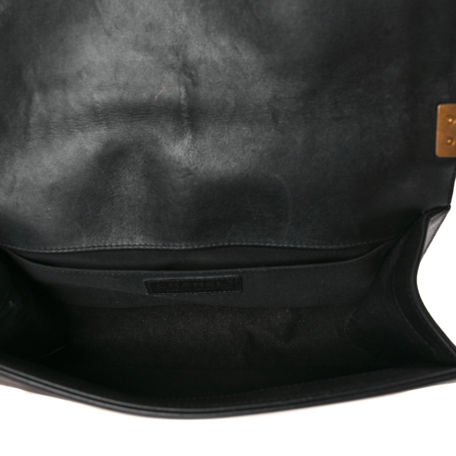 Chanel Metallic Crumpled Goatskin Medium Boy Flap Black Gold 5 of 11