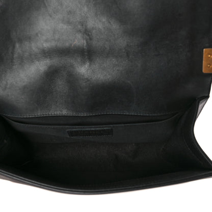 Chanel Metallic Crumpled Goatskin Medium Boy Flap Black Gold 5 of 11