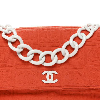 Chanel Terry Cloth CC Medium Single Flap Orange 8 of 12