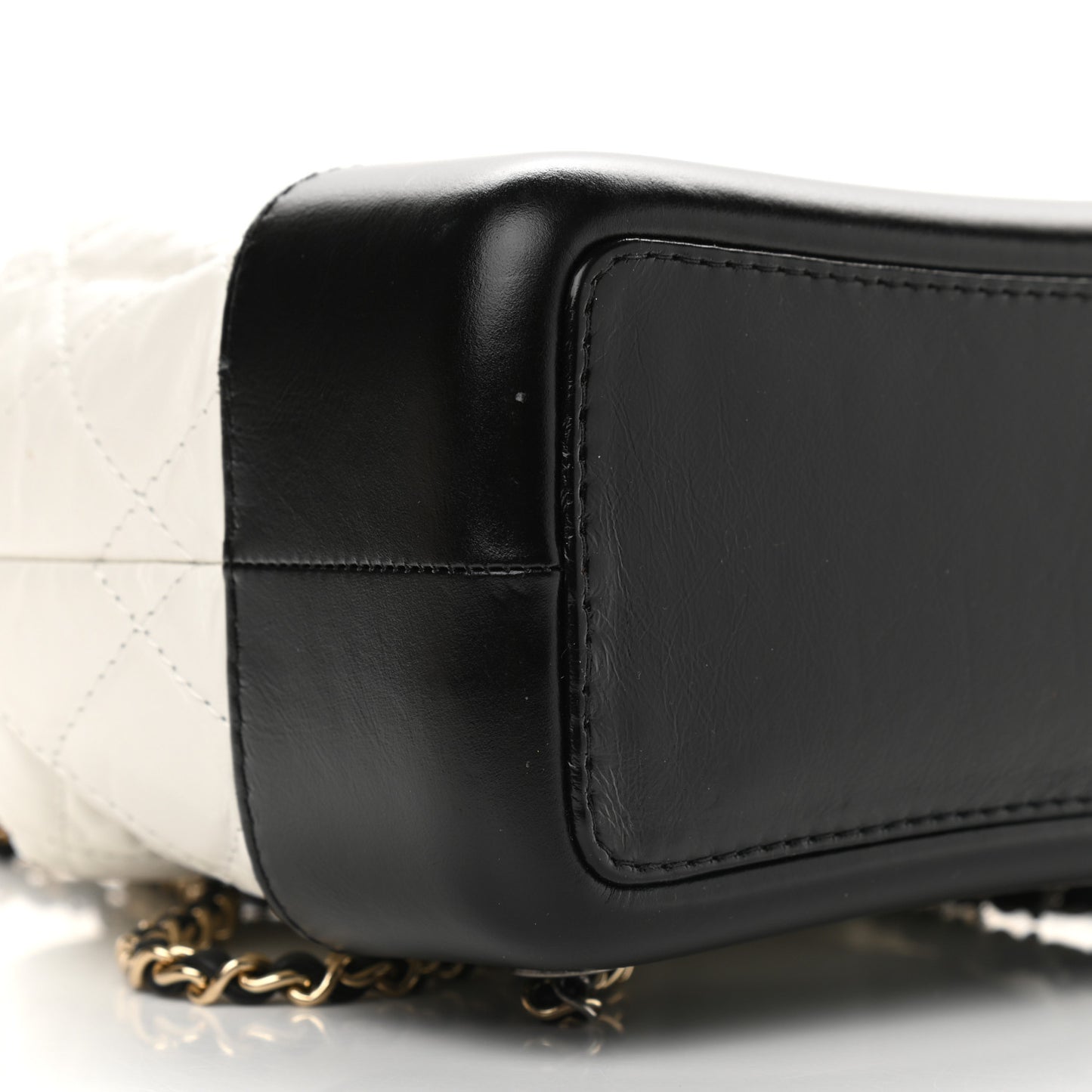 Aged Calfskin Quilted Small Gabrielle Backpack Black White