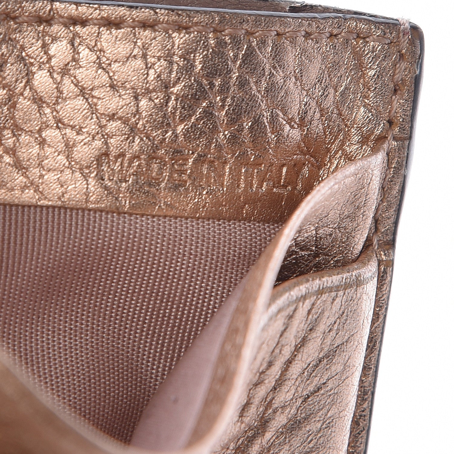 Valentino Garavani Metallic Pebbled Calfskin Rockstud Card Holder Rame 8 of 8