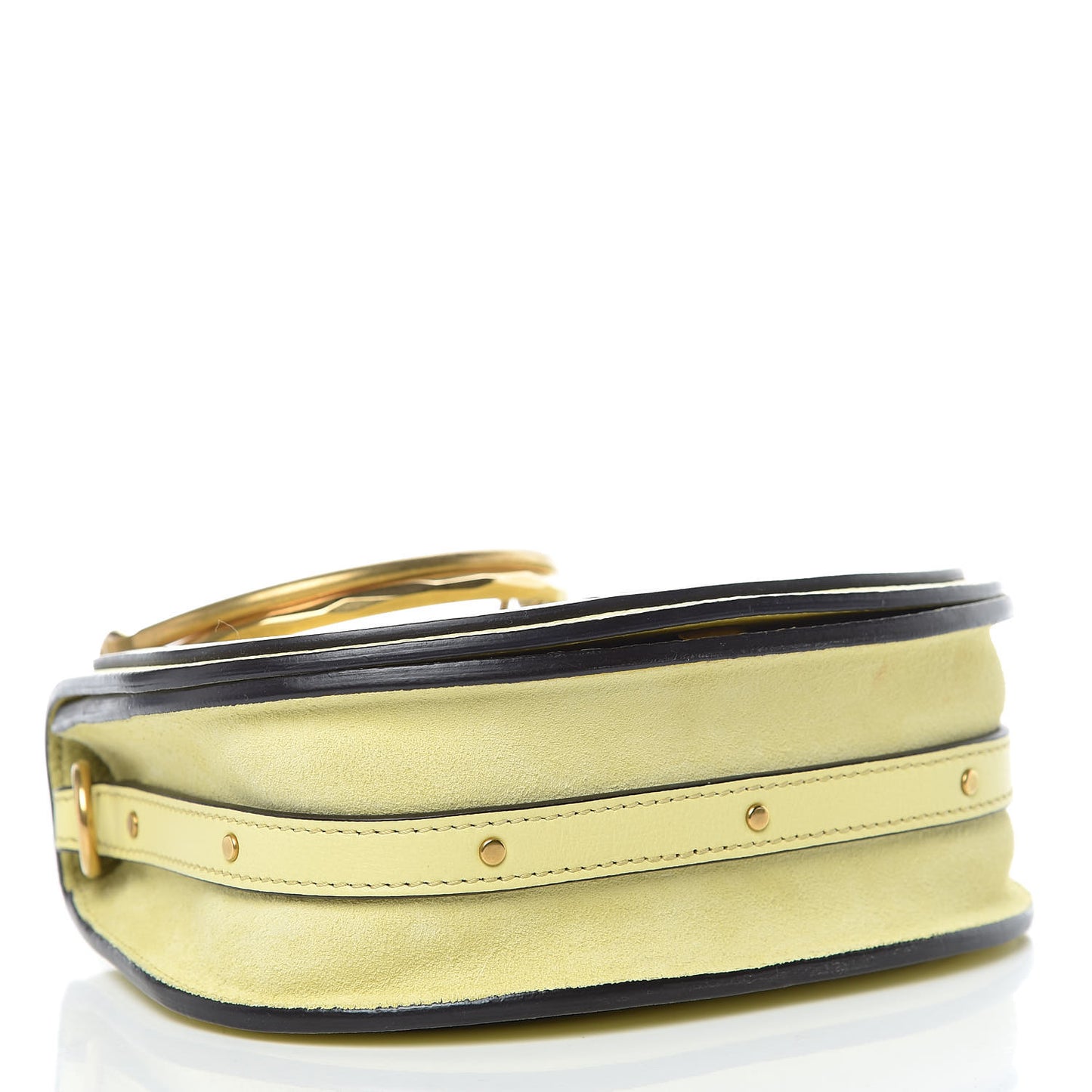 Calfskin Suede Small Nile Bracelet Bag Lemonade