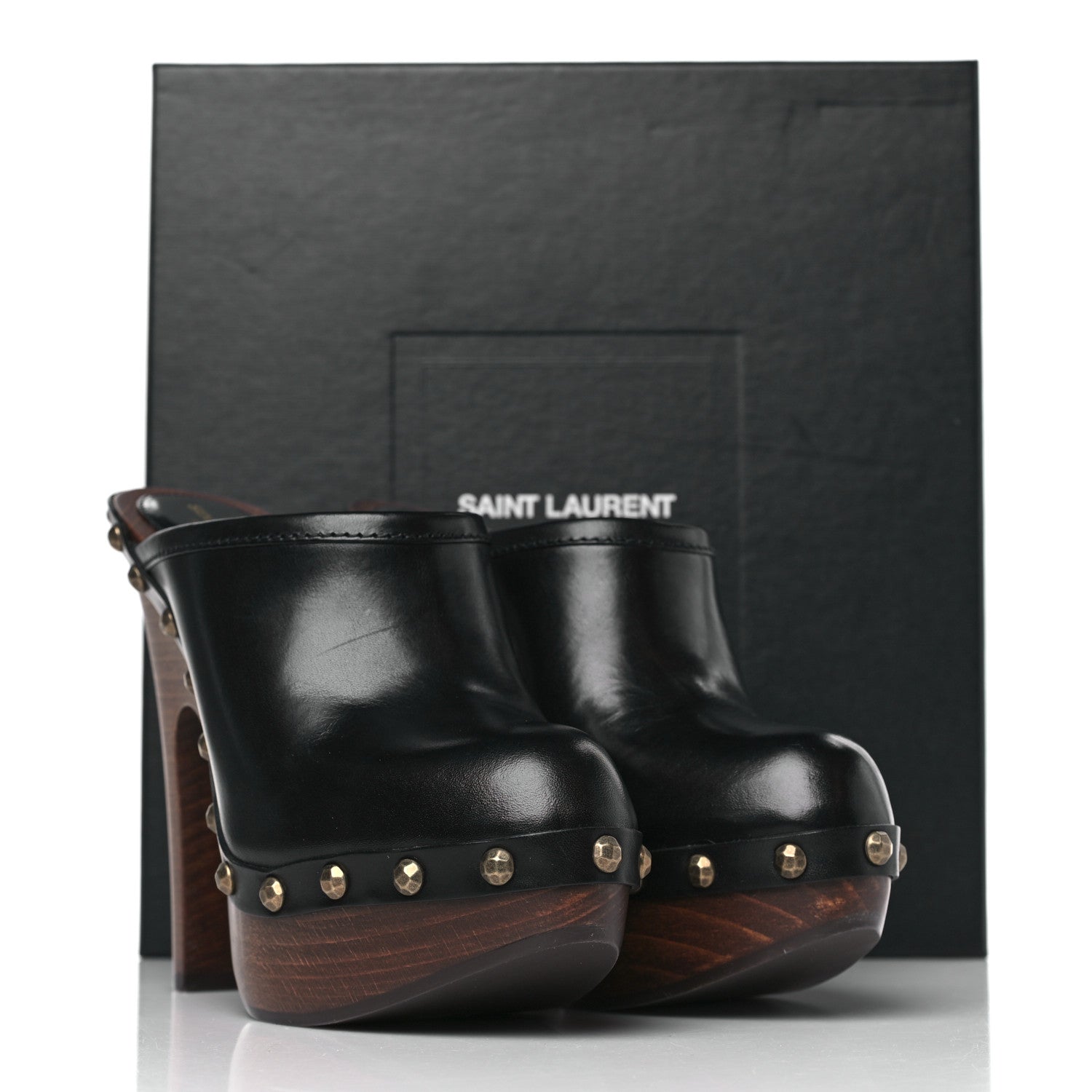 Saint Laurent Smooth Calfskin Camoy Clogs 39.5 Black 10 of 10