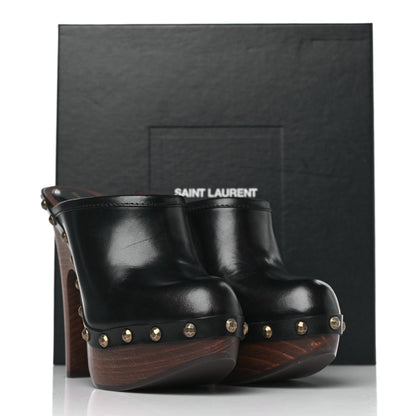 Saint Laurent Smooth Calfskin Camoy Clogs 39.5 Black 10 of 10
