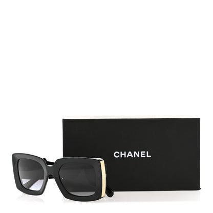 Chanel Acetate Rectangle Sunglasses 5435 Black 9 of 9