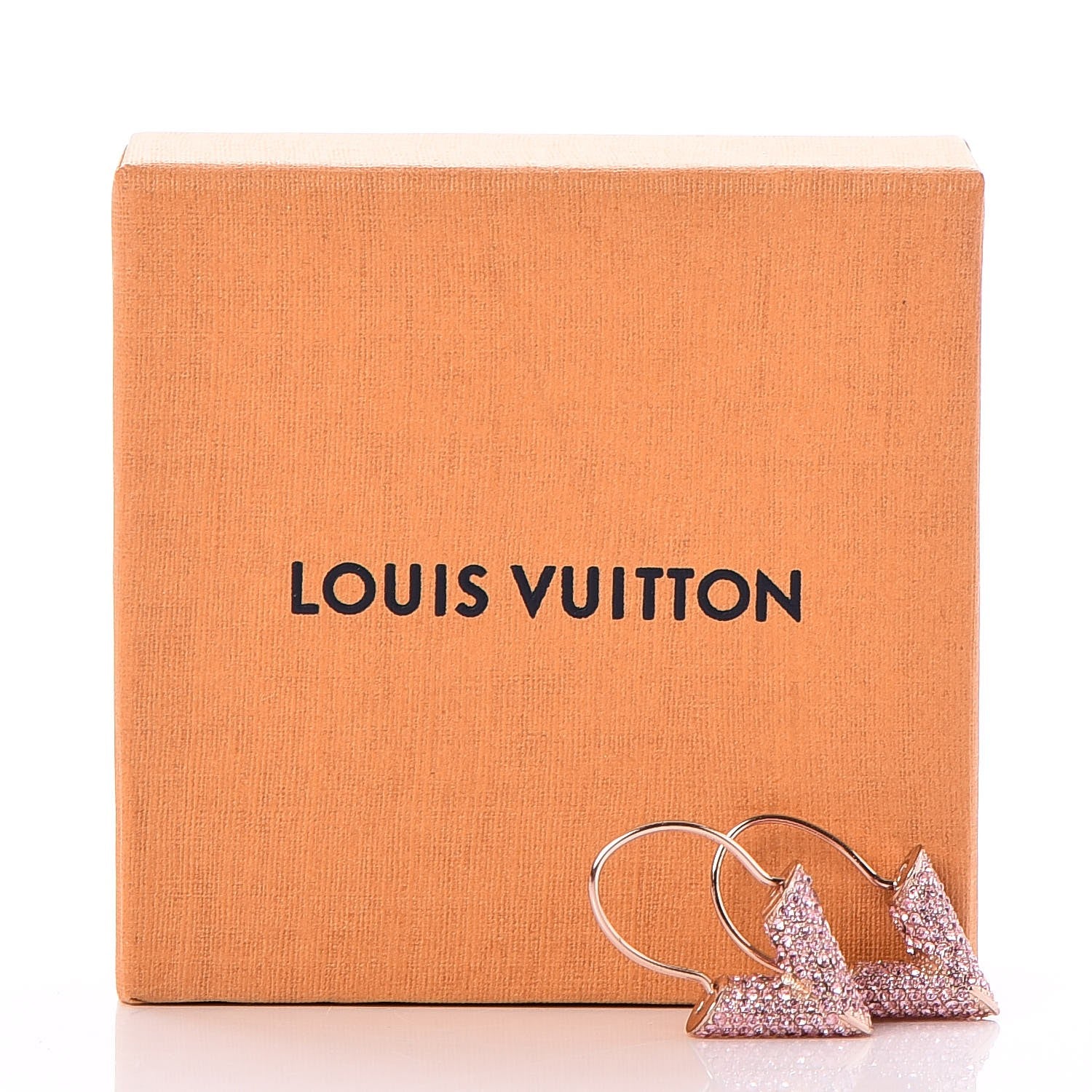 Louis Vuitton Crystal Essential V Strass Earrings Pink Gold 6 of 6