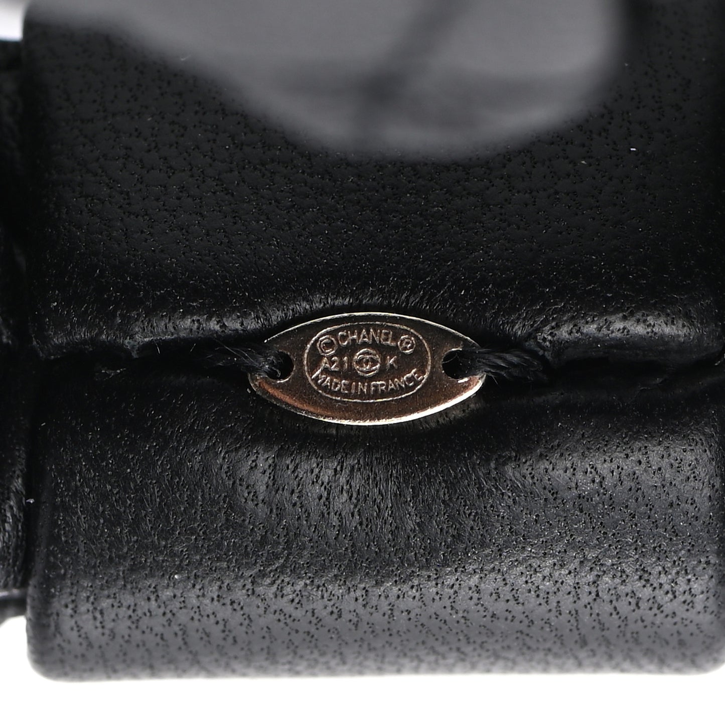 Lambskin Quilted CC Hair Scrunchie Black
