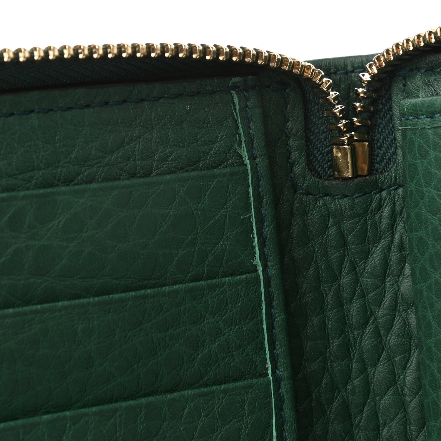 Gucci Pebbled Calfskin Soho Zip Around Wallet Green 9 of 9