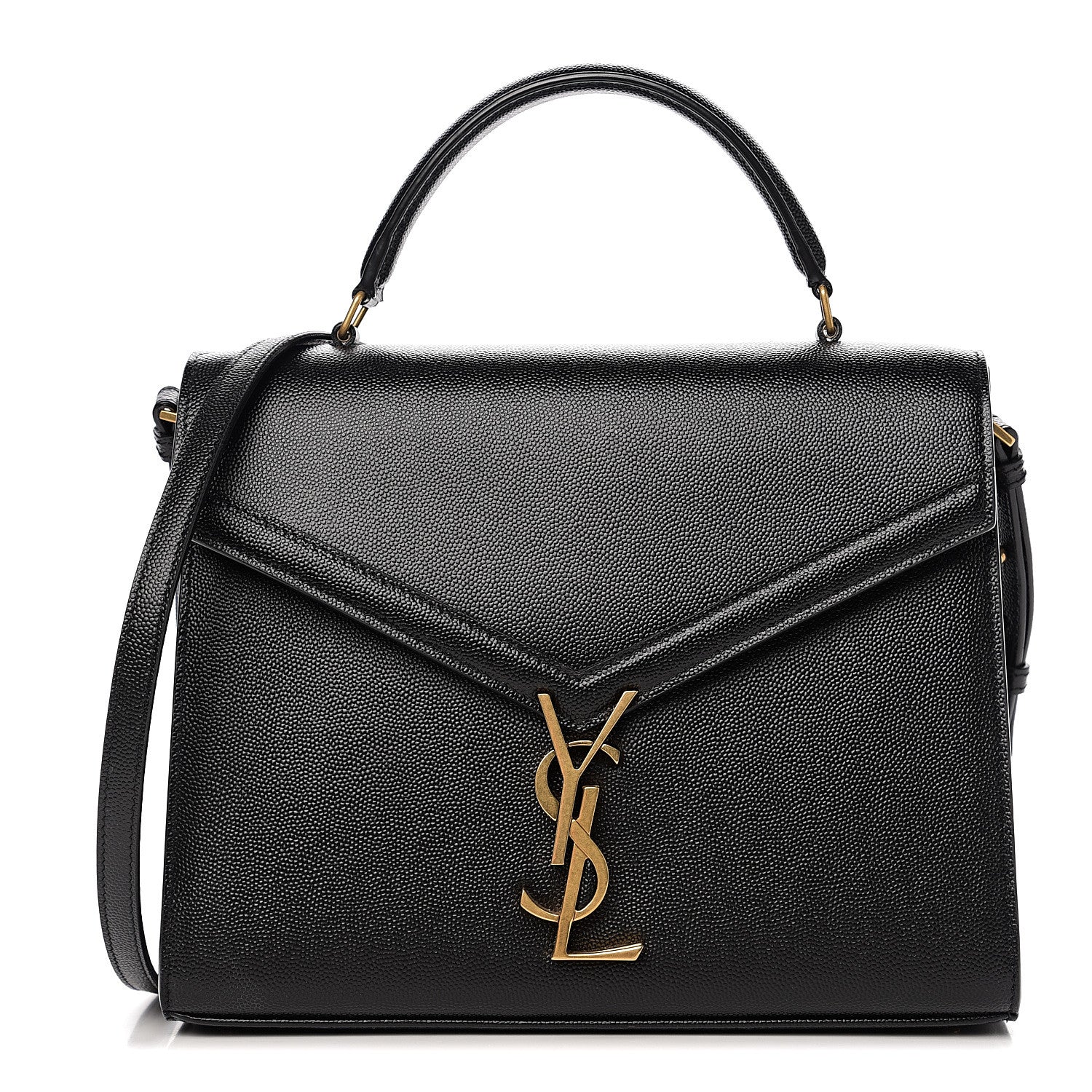 Saint Laurent Grain de Poudre Medium Classic Monogram Cassandra Top Handle Black Rouge Legion 1 of 10