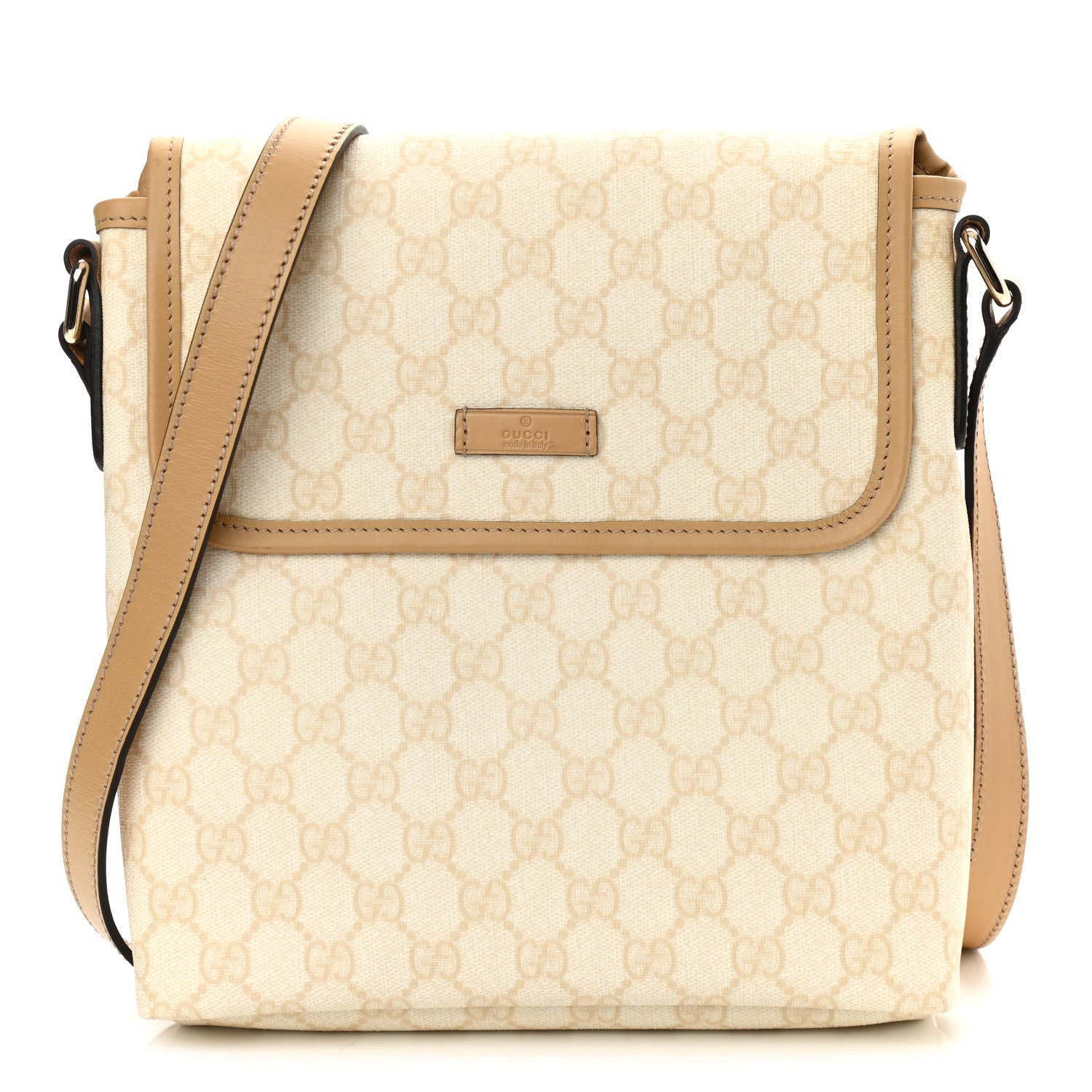 Gucci GG Plus Monogram Small Flap Messenger Bag White 1 of 10