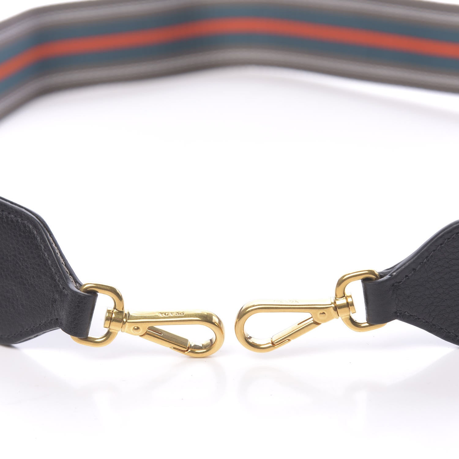 Prada Vitello Daino Striped Fabric Shoulder Strap 3 of 3