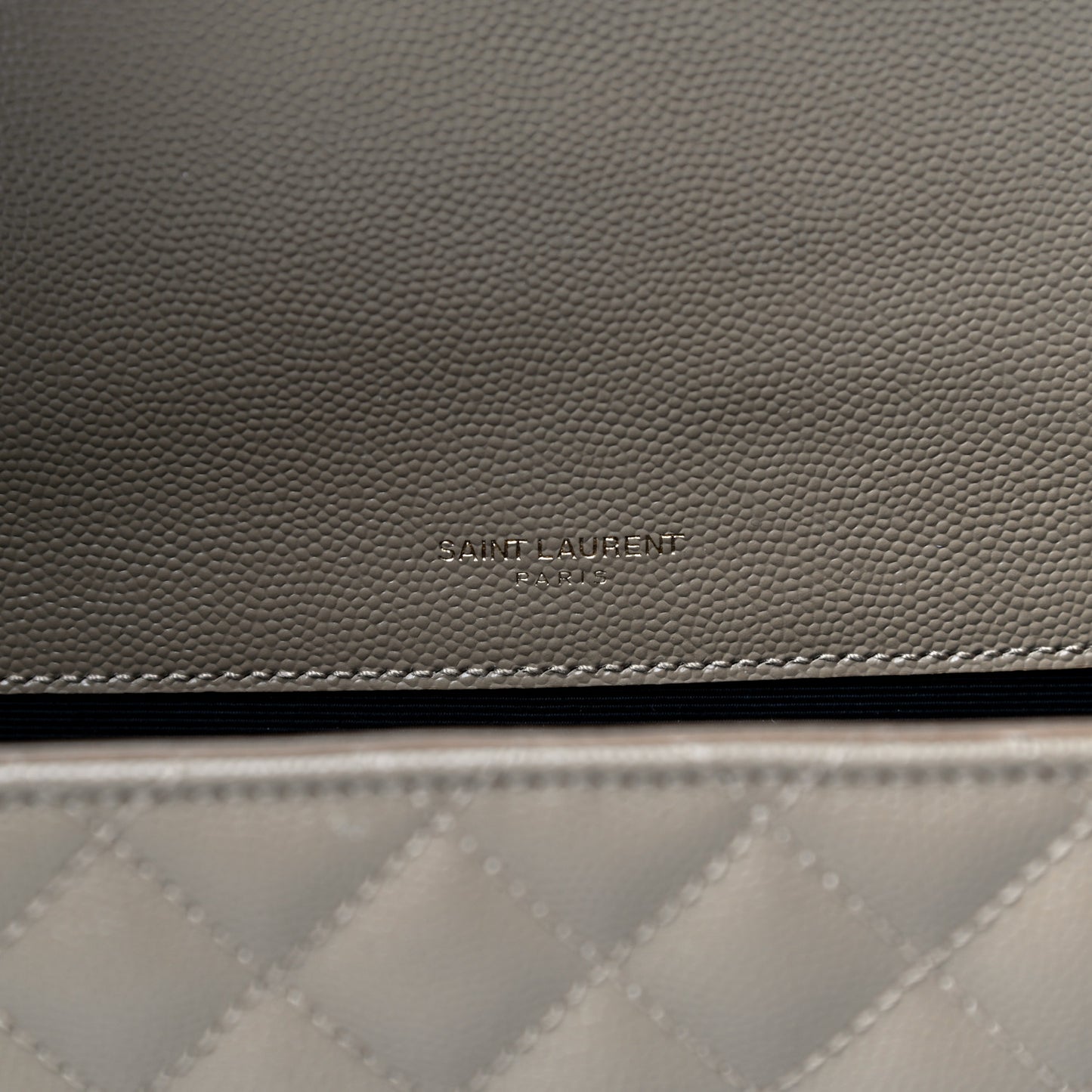 Grain De Poudre Textured Mixed Matelasse Medium Triquilt Monogram Satchel Dark Latte